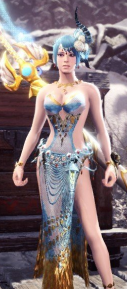 怪物猎人世界冰原高开叉绚辉龙长袍MOD