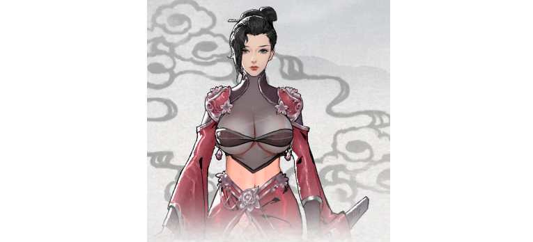 鬼谷八荒红衣黑蚕丝露腹服饰MOD