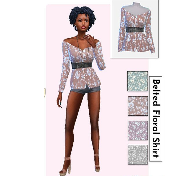 模拟人生4女性的美丽印花连衣裤MOD