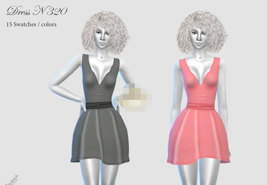 1617171032264850.png 模拟人生4女性v领褶皱吊带连衣裙MOD