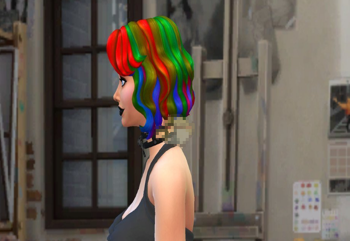 模拟人生4女性的彩色短发MOD