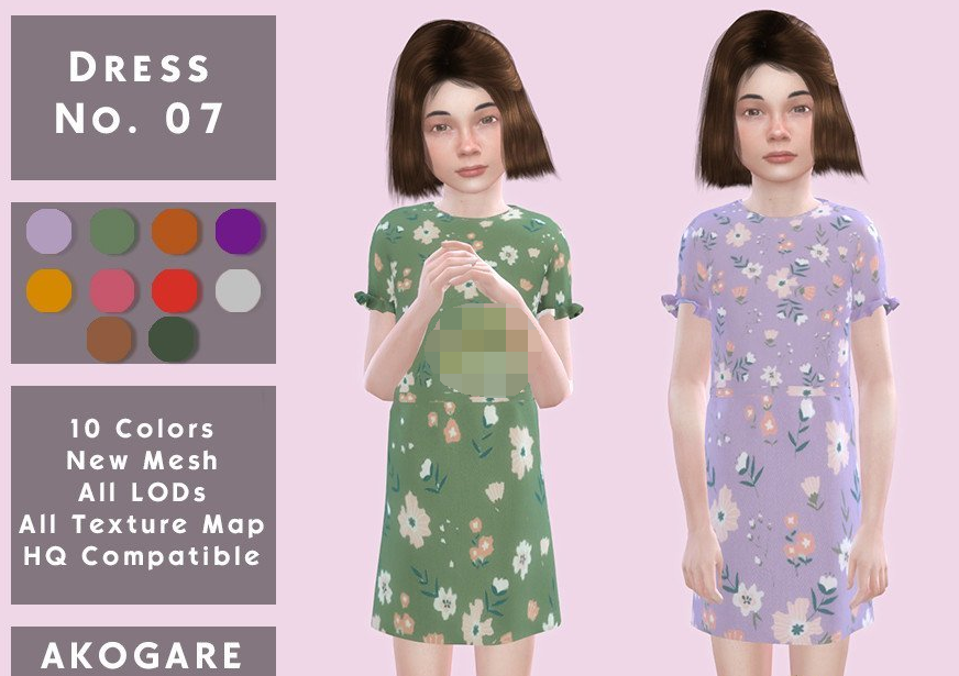 1617348943875157.png 模拟人生4小女孩简洁美丽印花连衣裙MOD