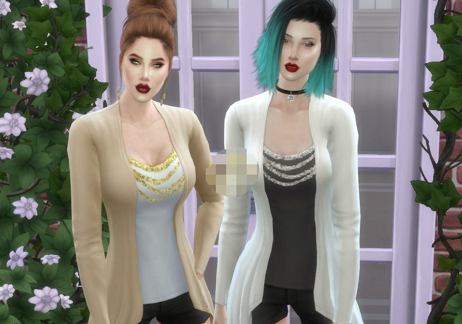 模拟人生4亮片开襟外套MOD