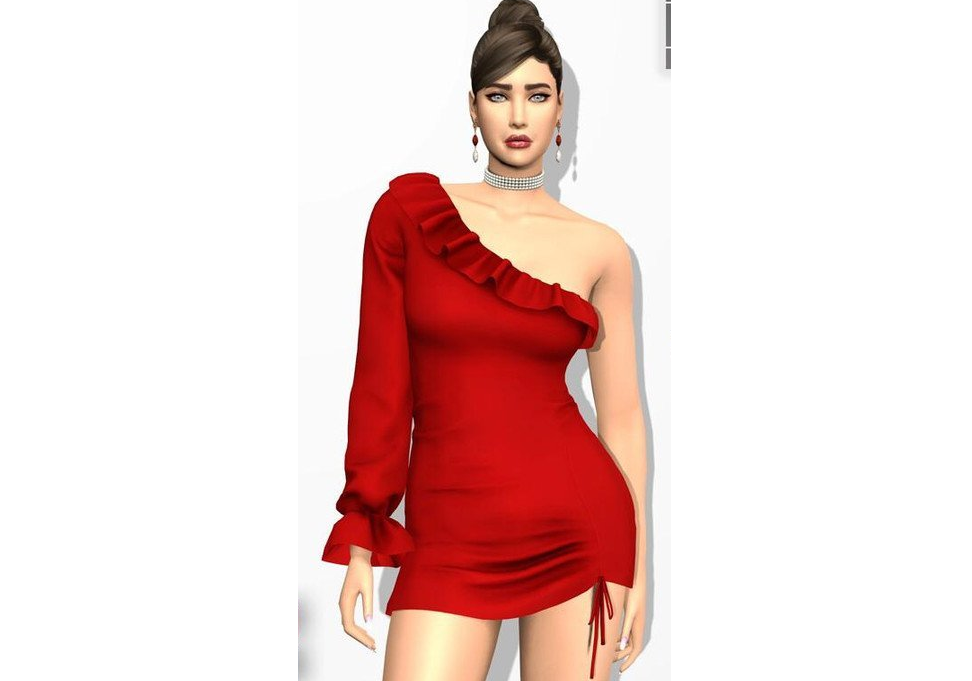 1618281224381482.png 模拟人生4半露肩的女性花边连衣裙MOD