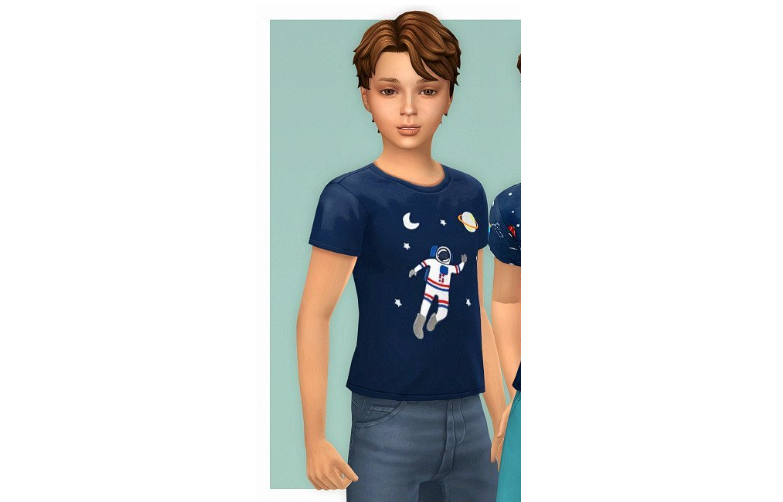 模拟人生4小男孩太空T恤MOD