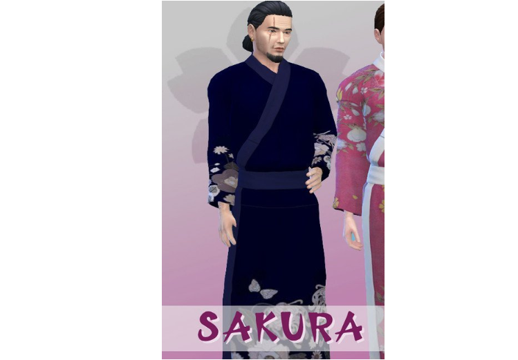 模拟人生4男士樱花和服MOD