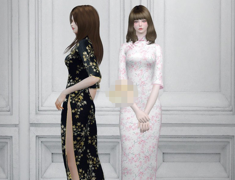 1619148246847118.png 模拟人生4女性简洁印花露腿旗袍MOD