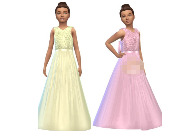 模拟人生4女孩大蝴蝶结礼服MOD