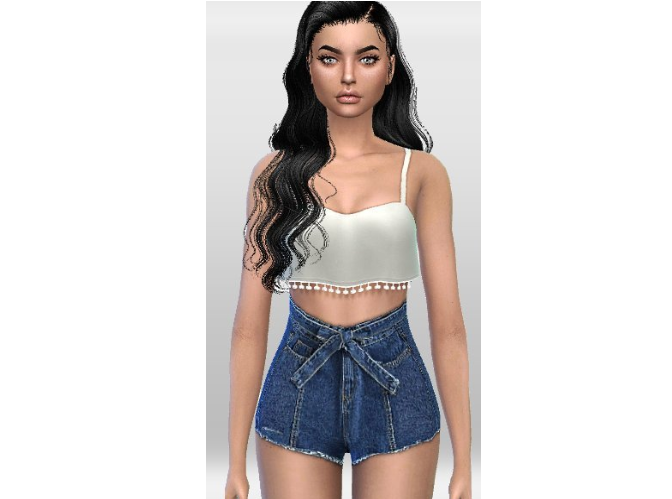 模拟人生4绑带式休闲牛仔短裤MOD
