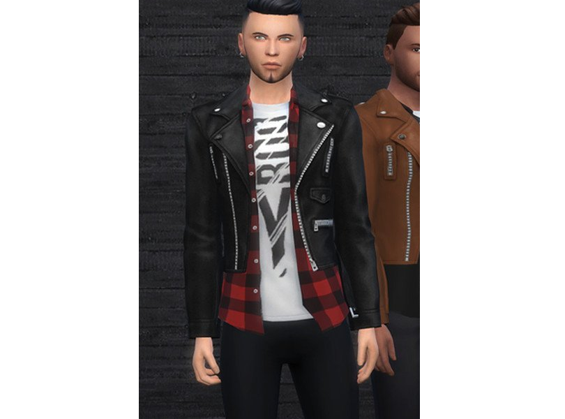 模拟人生4帅气衬衫皮夹克MOD