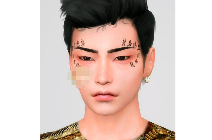 模拟人生4中文字脸部纹身MOD
