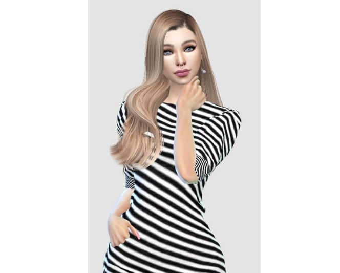 1620455437349992.png 模拟人生4女性性感黑白条纹连衣裙MOD