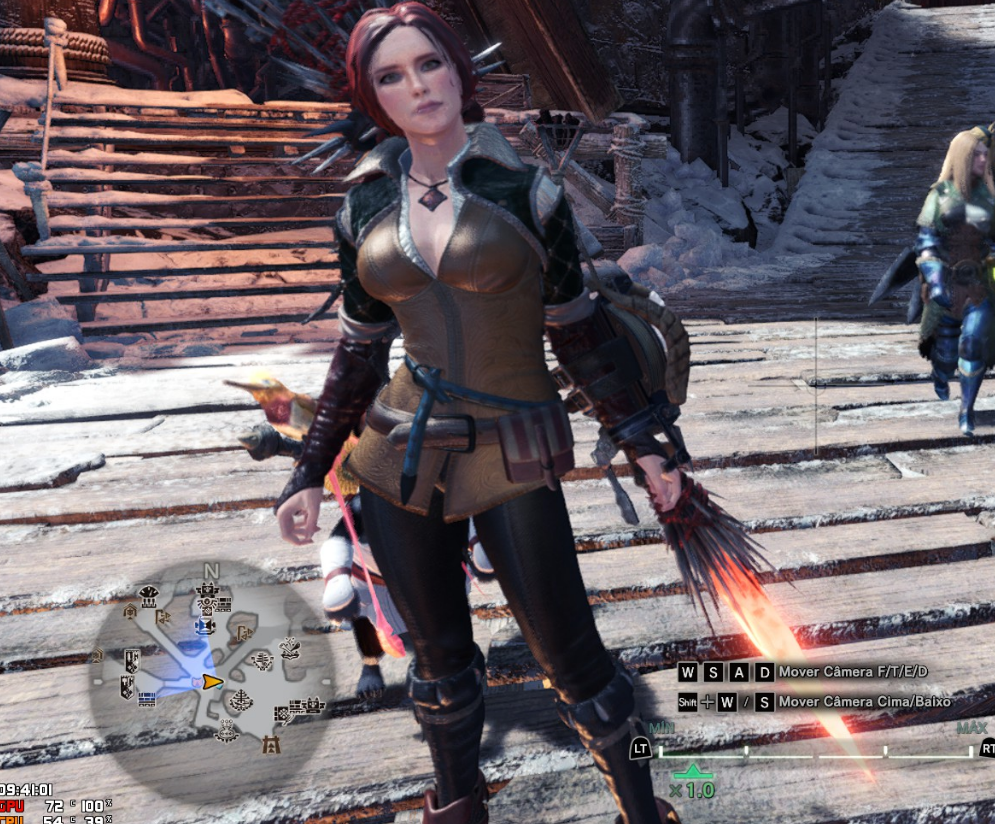 《怪物猎人世界:冰原》女性角色化身巫师3女主角特莉丝MOD