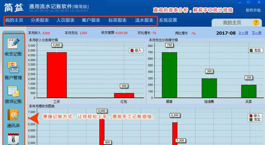 简益通用流水记账软件精简版 v6.9 简益通用流水记账软件精简版 v6.9