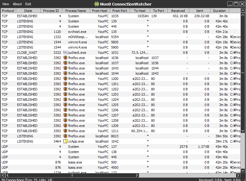 Moo0 ConnectionWatcher v1.60 Moo0 ConnectionWatcher v1.60
