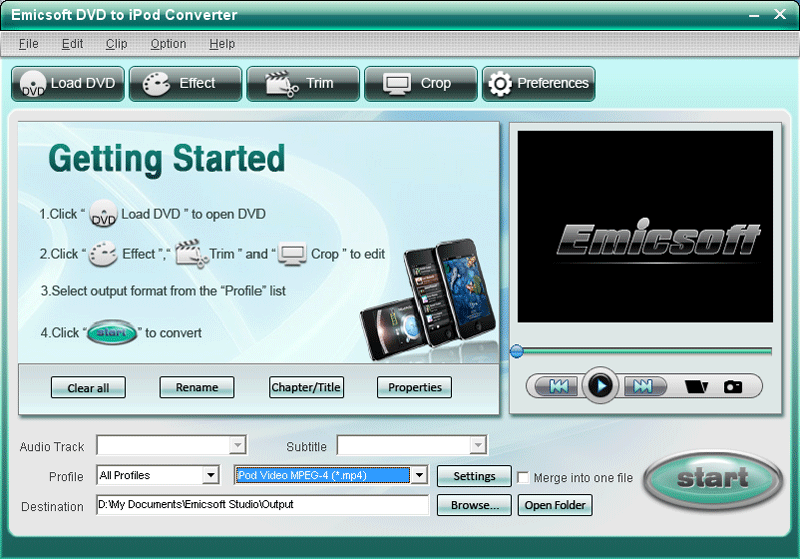 Emicsoft DVD to iPod Converter v4.1.23 Emicsoft DVD to iPod Converter v4.1.23