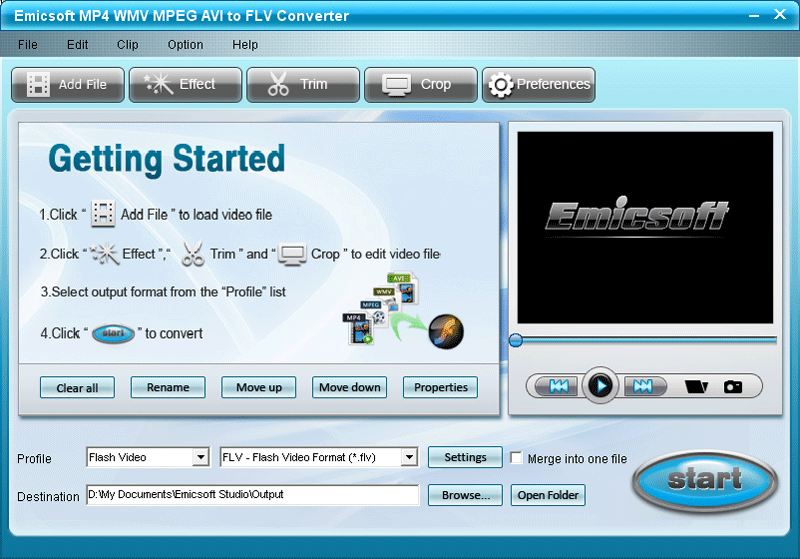 Emicsoft MP4 WMV MPEG AVI to FLV Converter v4.1.24 Emicsoft MP4 WMV MPEG AVI to FLV Converter v4.1.24