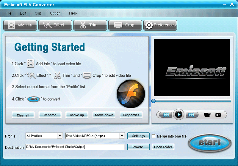 Emicsoft FLV Converter(flv转换器) v4.1.24 Emicsoft FLV Converter(flv转换器) v4.1.24