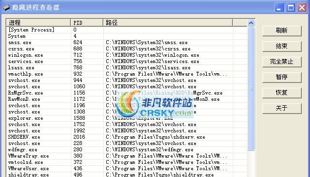 隐藏进程查看器 v1.5 隐藏进程查看器 v1.5