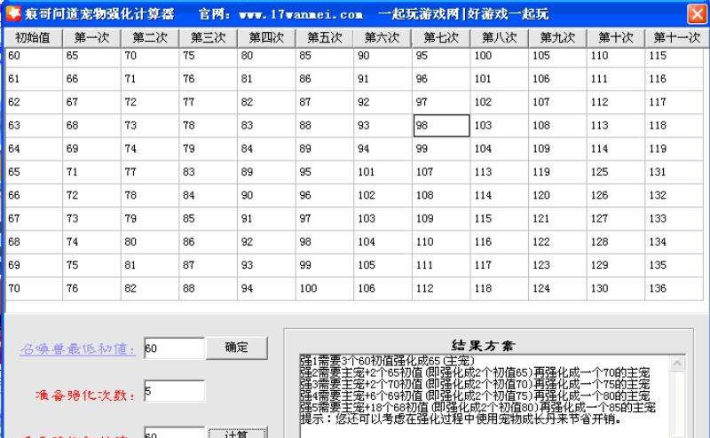 问道宠物强化计算器 v1.8 问道宠物强化计算器 v1.8