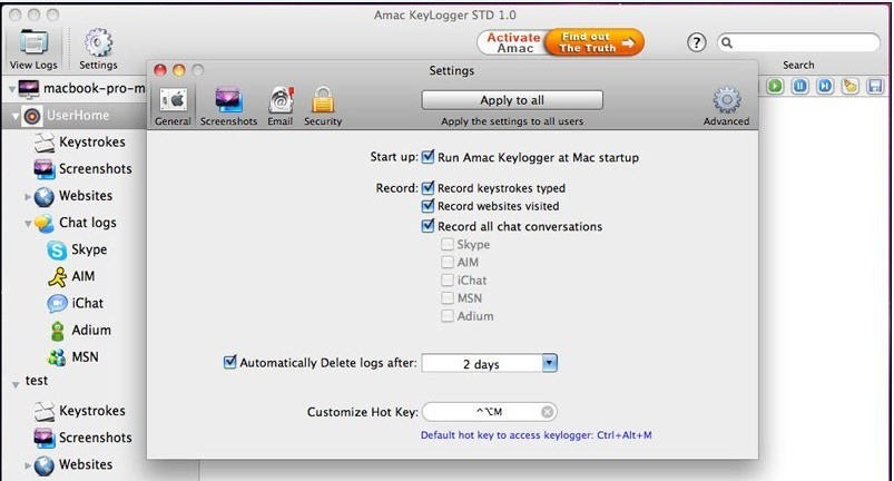 Amac Keylogger Standard v2.7