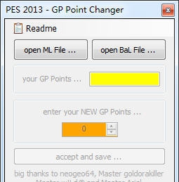 实况足球2013GP点数修改器 v1.7