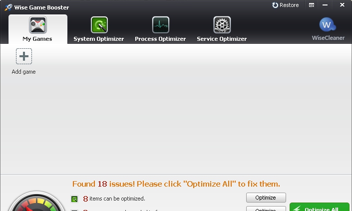 Wise Game Booster v1.30 Wise Game Booster v1.30