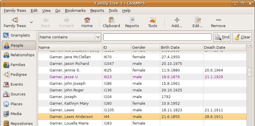 Gramps(家谱族谱制作) v4.10 Gramps(家谱族谱制作) v4.10