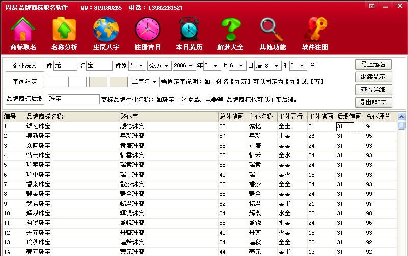 周易品牌商标取名软件2015 v1.3 周易品牌商标取名软件2015 v1.3