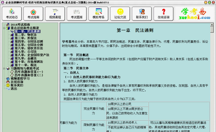 企业法律顾问经济与民商法律知识通关宝典 2014 Build 0716