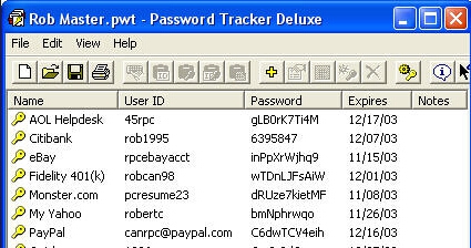 Password Tracker Deluxe v3.69 Password Tracker Deluxe v3.69