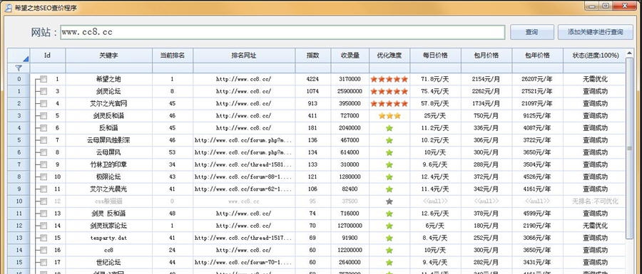 希望之地SEO查价工具 v1.5 希望之地SEO查价工具 v1.5