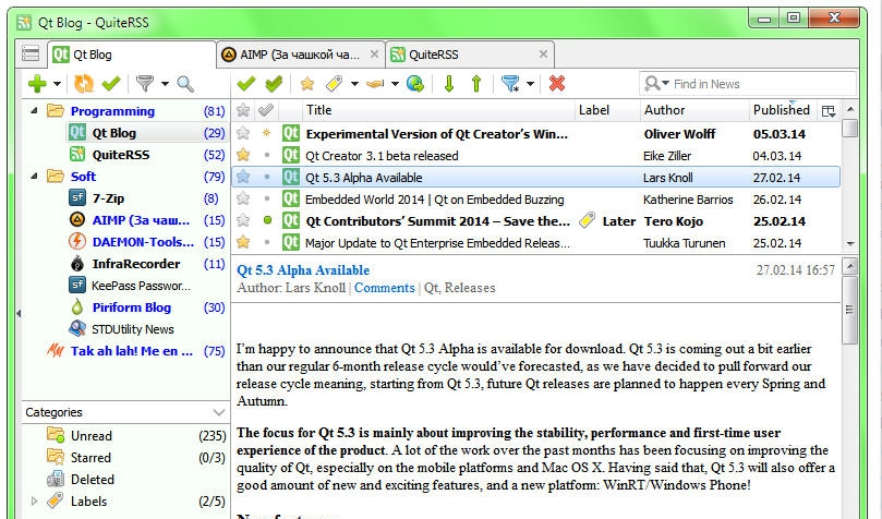 QuiteRSS v0.19.8 QuiteRSS v0.19.8