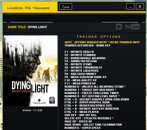 消逝的光芒30项修改器 v3.5