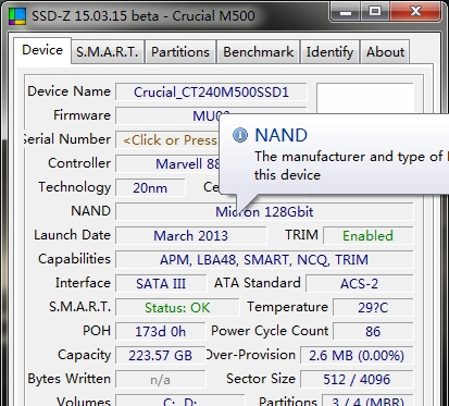 SSD-Z(固态硬盘检测工具) v16.09.8 SSD-Z(固态硬盘检测工具) v16.09.8