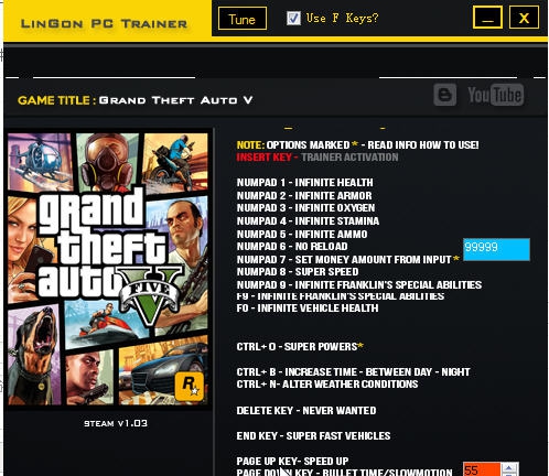 GTA5二十项修改器 v1.09 GTA5二十项修改器 v1.09