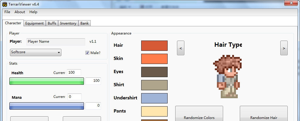 泰拉瑞亚角色编辑器 v6.10 泰拉瑞亚角色编辑器 v6.10