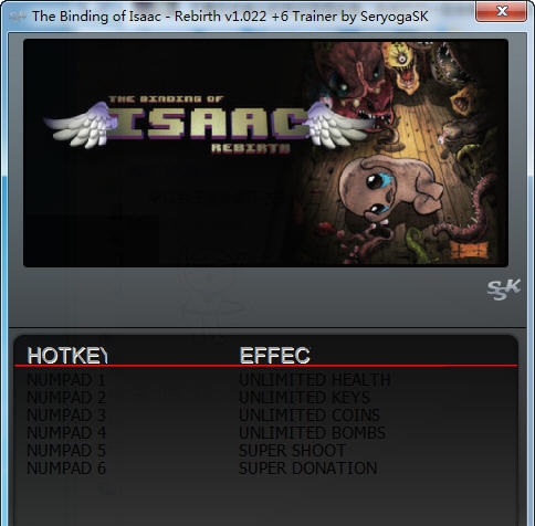 以撒的结合重生六项修改器 v1.027 以撒的结合重生六项修改器 v1.027