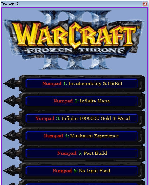 魔兽争霸3七项修改器 v1.32 魔兽争霸3七项修改器 v1.32