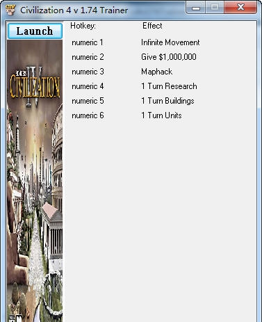 文明4六项修改器 v1.80 文明4六项修改器 v1.80