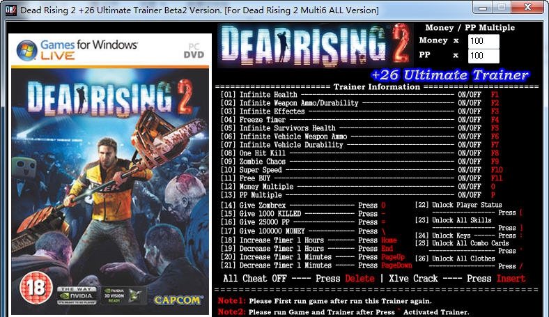 丧尸围城2二十六项通用修改器 v1.5