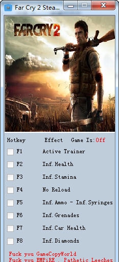 孤岛惊魂2八项修改器 v1.5