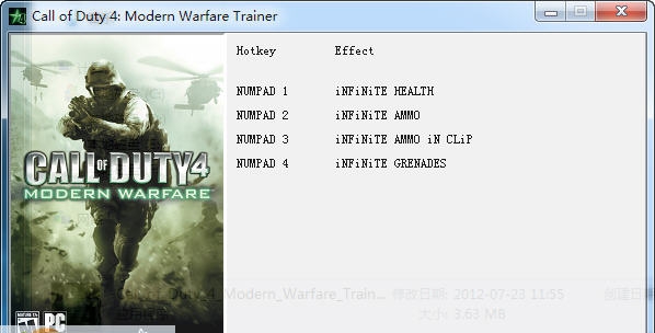 使命召唤4四项修改器 v1.4 使命召唤4四项修改器 v1.4