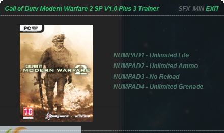 使命召唤6四项修改器 v1.5 使命召唤6四项修改器 v1.5