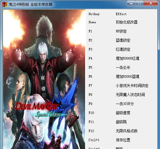 鬼泣4特别版十五项修改器 v3.6 鬼泣4特别版十五项修改器 v3.6