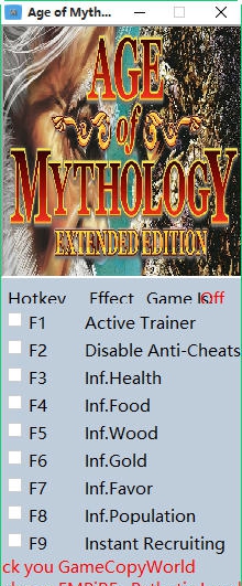 神话时代八项修改器 v1.8 神话时代八项修改器 v1.8
