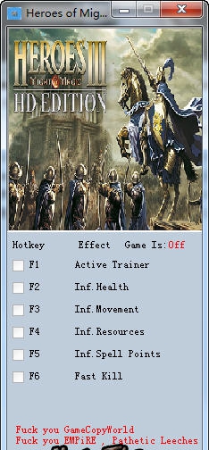 魔法门之英雄无敌3六项修改器 v6.5 魔法门之英雄无敌3六项修改器 v6.5
