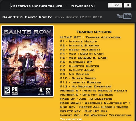 黑道圣徒4二十项修改器 v5.3 黑道圣徒4二十项修改器 v5.3