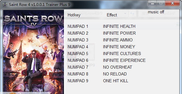 黑道圣徒4九项修改器 v5.2 黑道圣徒4九项修改器 v5.2