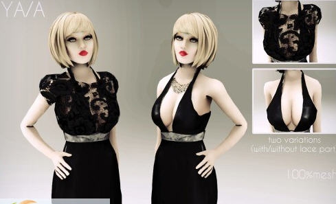 模拟人生4女性性感黑色连衣裙 v3.4